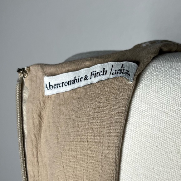 Abercrombie & Fitch Light Brown Check High Neck Drop Waist Sleeveless Midi Dress - Picture 12 of 13